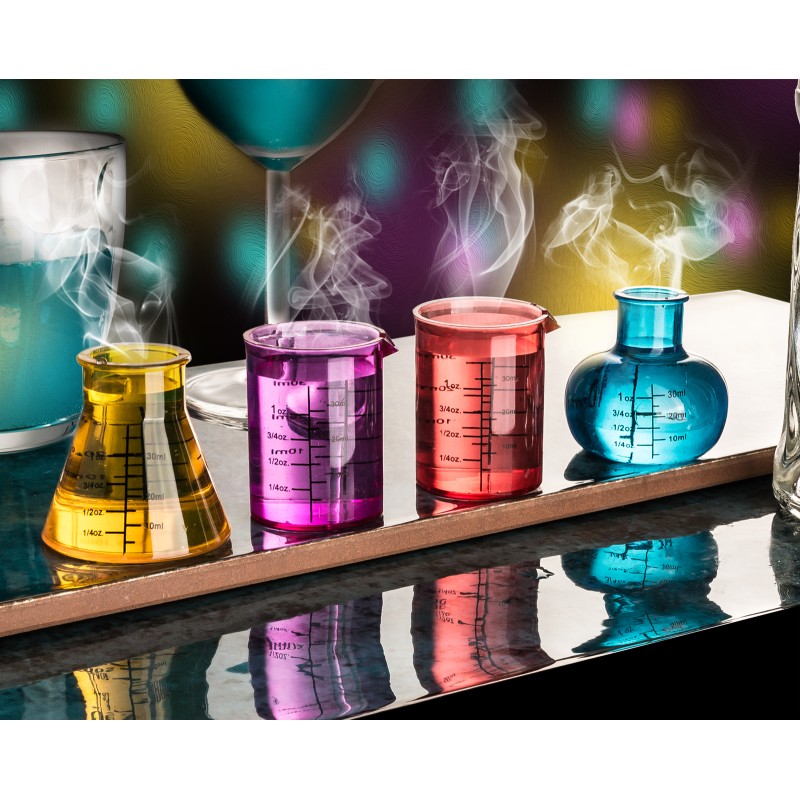 Pahare Chmemistry pentru shot-uri si bauturi (din plastic) 4 buc - imagine 6